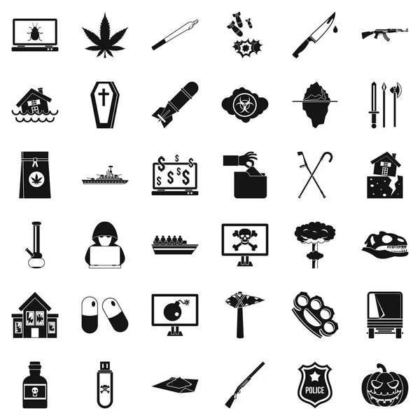 Yüreklerin Icons set, basit tarzı