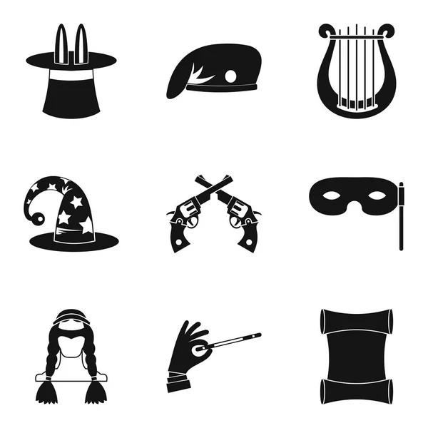 Conjunto de iconos de sombrero de estilo, estilo simple — Vector de stock
