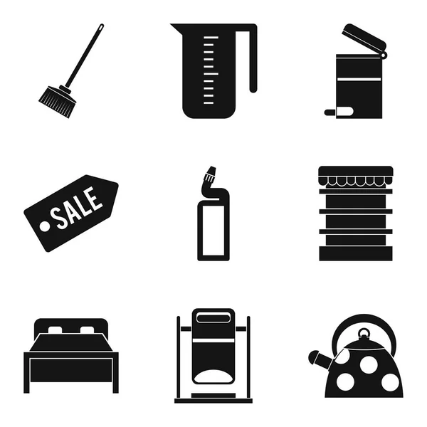 Conjunto de ícones de pessoal doméstico, estilo simples —  Vetores de Stock