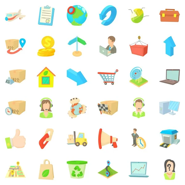 Posta parsel Icons set, karikatür tarzı