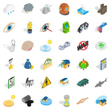 Savaş Icons set, izometrik stili