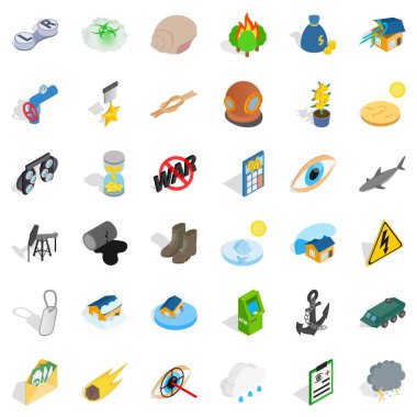 Acı Icons set, izometrik stili