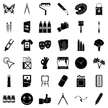 Boya Icons set, basit tarzı