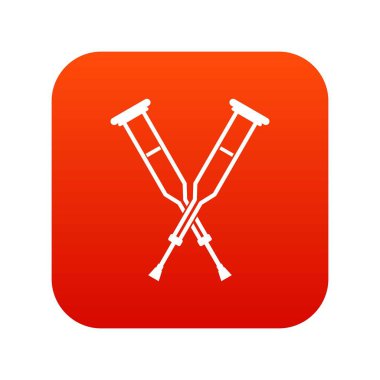 Koltuk değneği simgesi dijital kırmızı