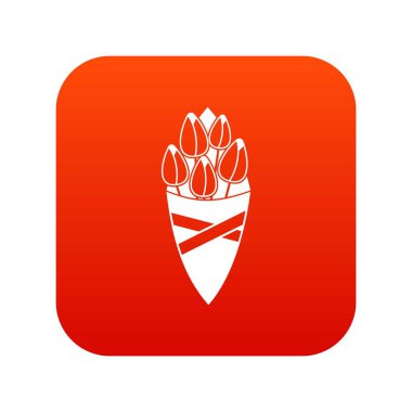 Lale çiçek simgesi dijital kırmızı buket