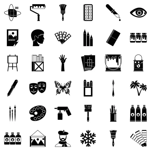 Çizim okul Icons set, basit tarzı