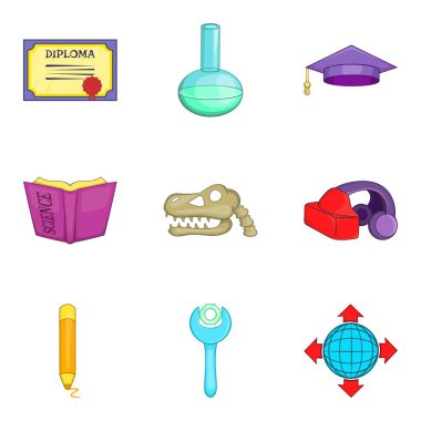 İnsan ruhunun Icons set, karikatür tarzı