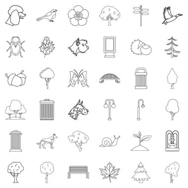 Ortak Bahçe Icons set, anahat stili