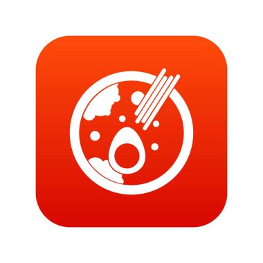 Miso çorbası simgesi dijital kırmızı