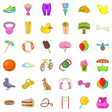 Doğa rezerv Icons set, karikatür tarzı