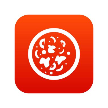 Asyalı ateşli tabağı simgesi dijital kırmızı