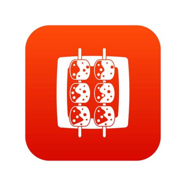 Et Şaşlık simgesi dijital kırmızı