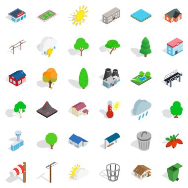 Oyun rezerv Icons set, izometrik stili