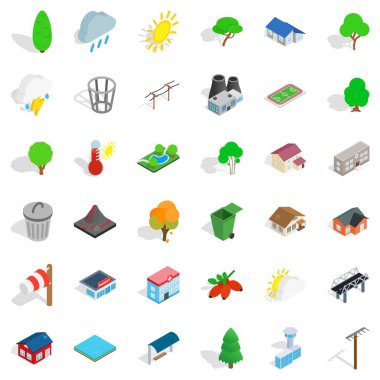 Greening Icons set, izometrik stili
