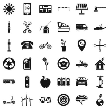 Park yerinde Icons set, basit tarzı