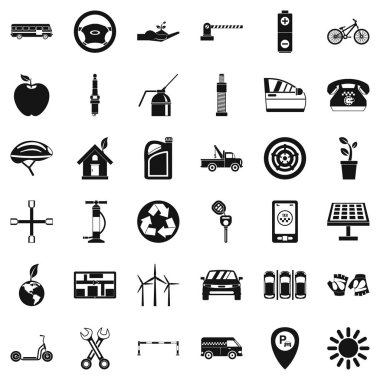 Park yeri Icons set, basit tarzı