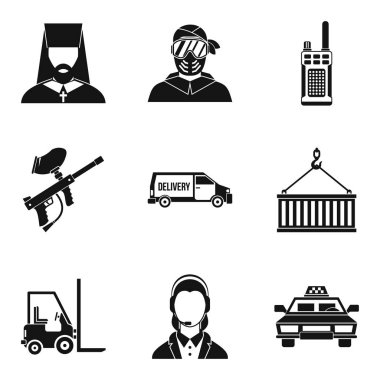 Folklor Icons set, basit tarzı