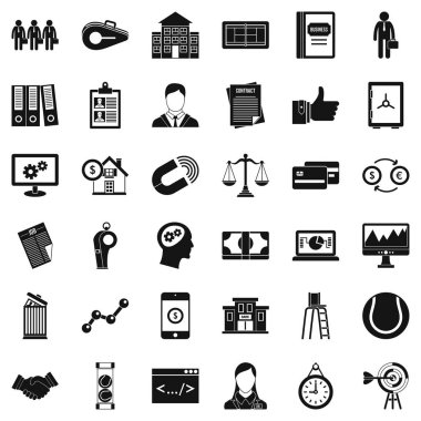 Ortaklık Icons set, basit tarzı