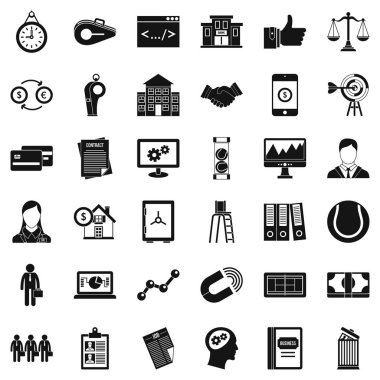 Ortak bağlantı Icons set, basit tarzı