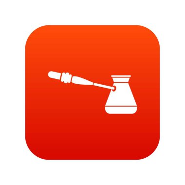 Kahve cezve simgesi dijital kırmızı