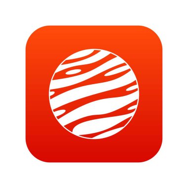 Büyük gezegen simgesi dijital kırmızı