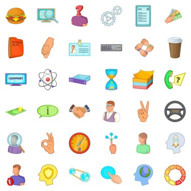 İş ortağı simgeler ayarla, tarzı çizgi film