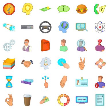 İş ortamı simgeler ayarla, tarzı çizgi film