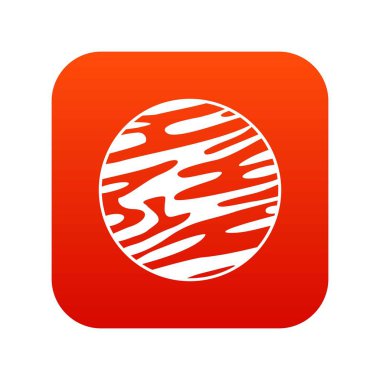 Uzak gezegen simgesi dijital kırmızı