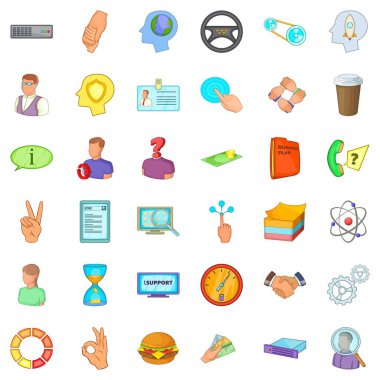 İş bölge simgeleri ayarla, tarzı çizgi film