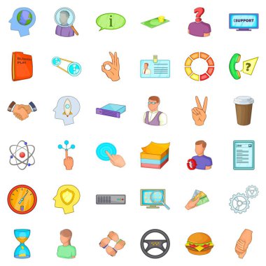 İş çeyrek simgeler ayarla, tarzı çizgi film