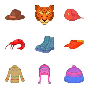 Icons set, karikatür tarzı AVI