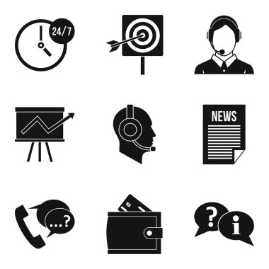 Virüs pazarlama Icons set, basit tarzı