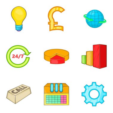 Viral pazarlama Icons set, karikatür tarzı