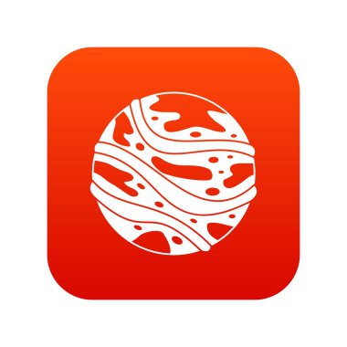 Yuvarlak gezegen simgesi dijital kırmızı