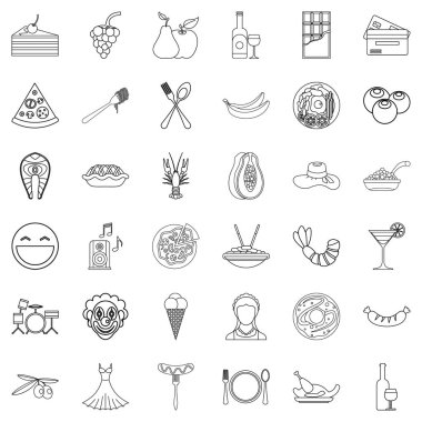 Resepsiyon Icons set, anahat stili