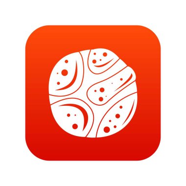 Issız gezegen simgesi dijital kırmızı