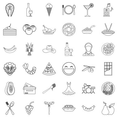 Katılımcı Icons set, anahat stili