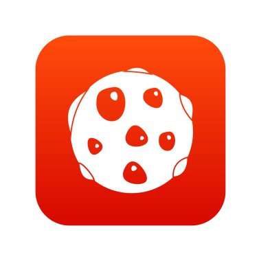 Yalnız gezegen simgesi dijital kırmızı