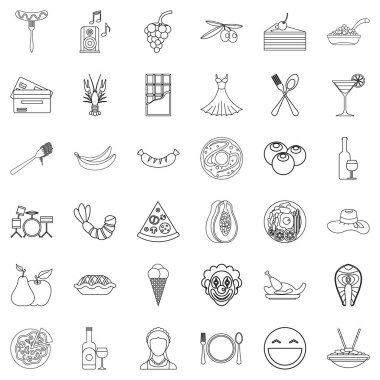 Icons set toplama, anahat stili