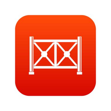 Metal çit simgesi dijital kırmızı