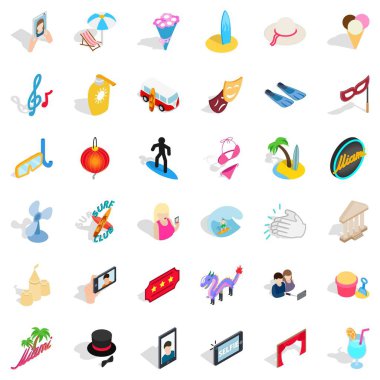 Parti Icons set, izometrik stili