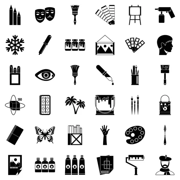 Applied art icons set, simple style — Stock Vector