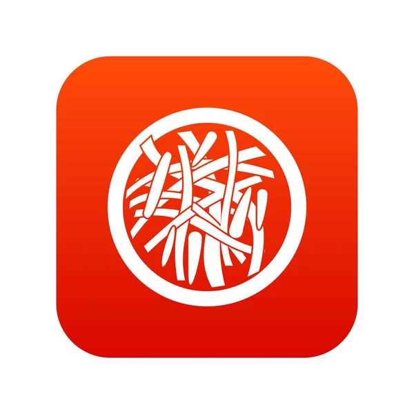 Ensalada asiática icono rojo digital — Archivo Imágenes Vectoriales