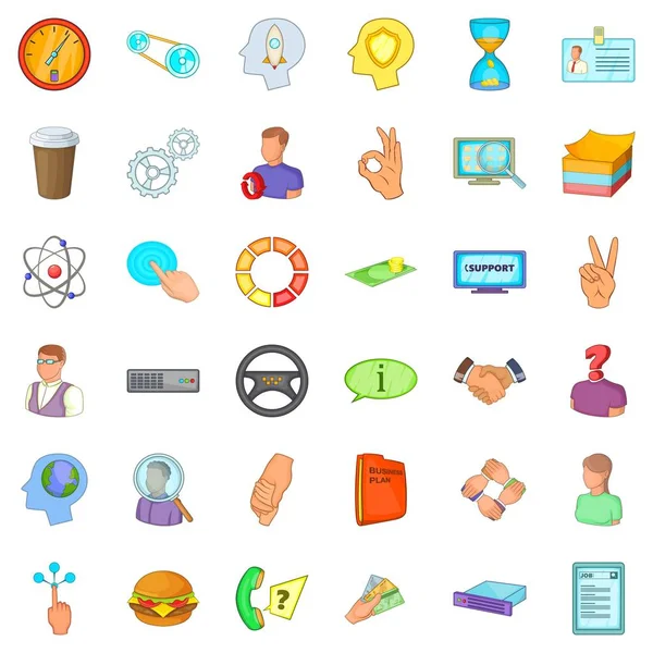 İş küre simgeler ayarla, tarzı çizgi film