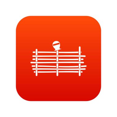 Palisade simgesi dijital kırmızı