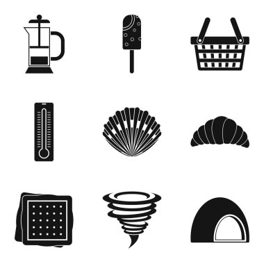 Tatlı hayat Icons set, basit tarzı