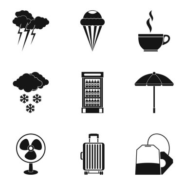 Tutti frutti Icons set, basit tarzı