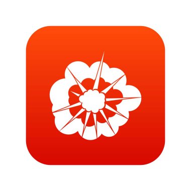 Bulutlu patlama simgesi dijital kırmızı