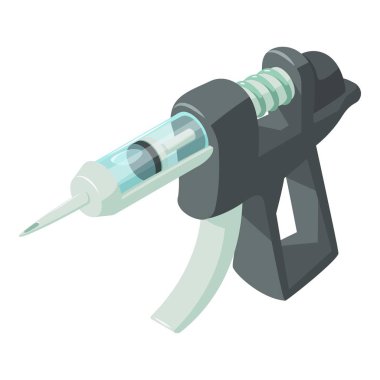 Plastik şırınga simgesi, izometrik stili
