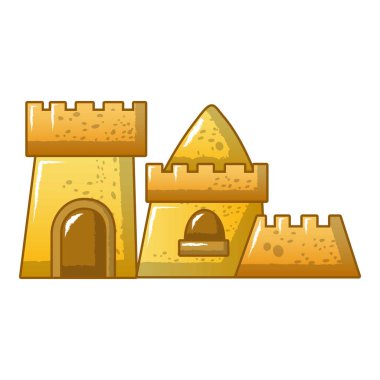 Uzun boylu Kumdan kale simgesi, karikatür tarzı